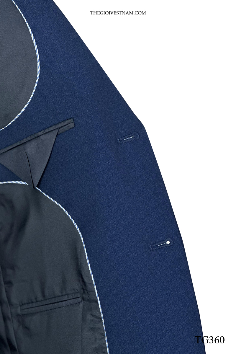 Bộ suit xanh navy caro ẩn hai nút TG360 #3